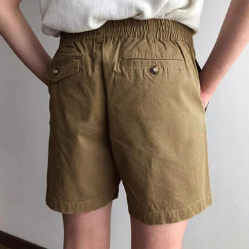 AIDASE  -  Fashion Solid Color Elastic Waist Straight Shorts Men Summer Leisure Breathable Short Pant New Casual Mens Slim Shorts Outdoor aidase-shop